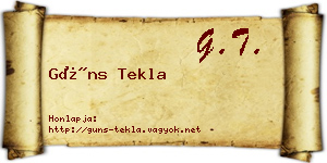 Güns Tekla névjegykártya